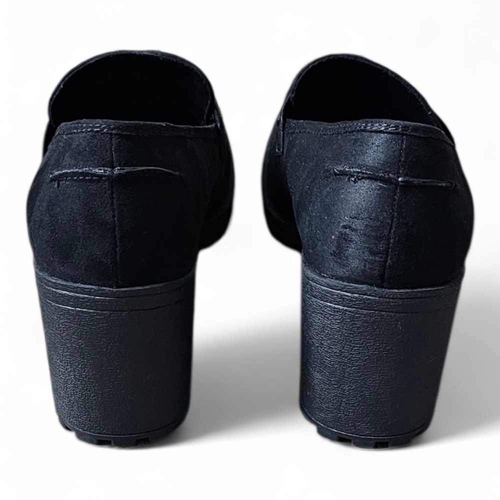 Sun + Stone Women’s Black Suede Block Heel Loafers Size 9 - Picture 7 of 10